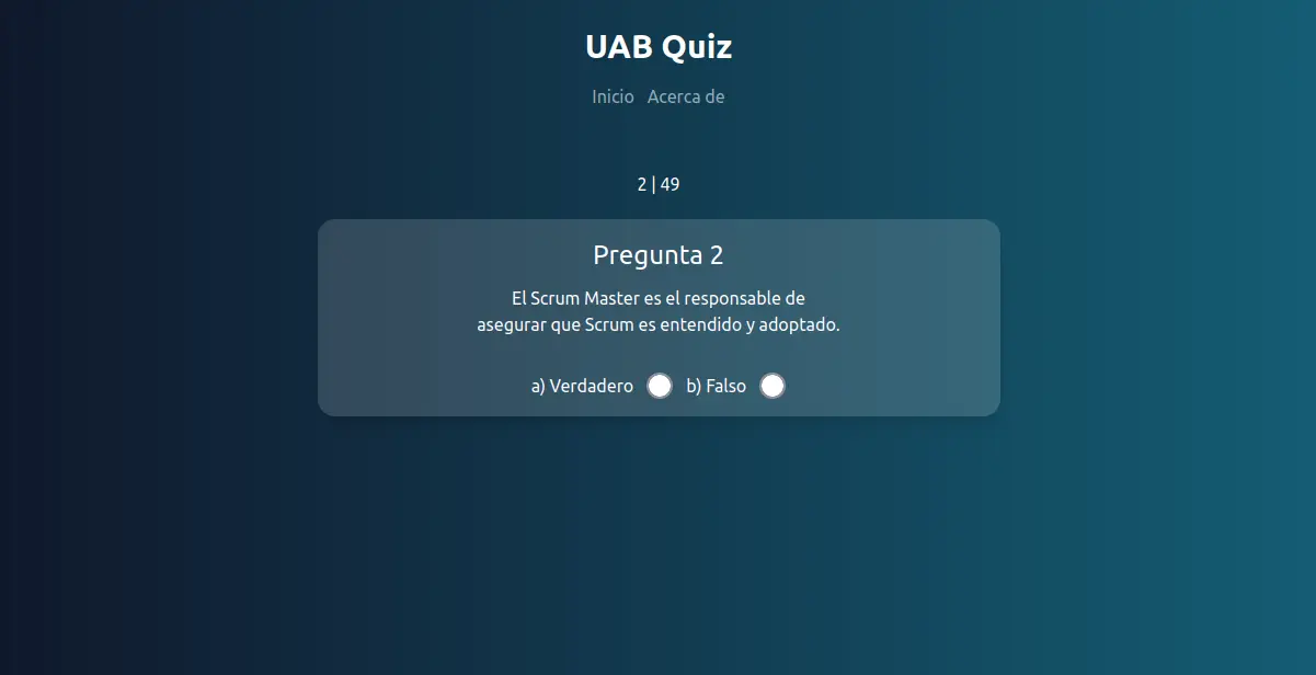 Captura / Screenshot QUIZ UAB